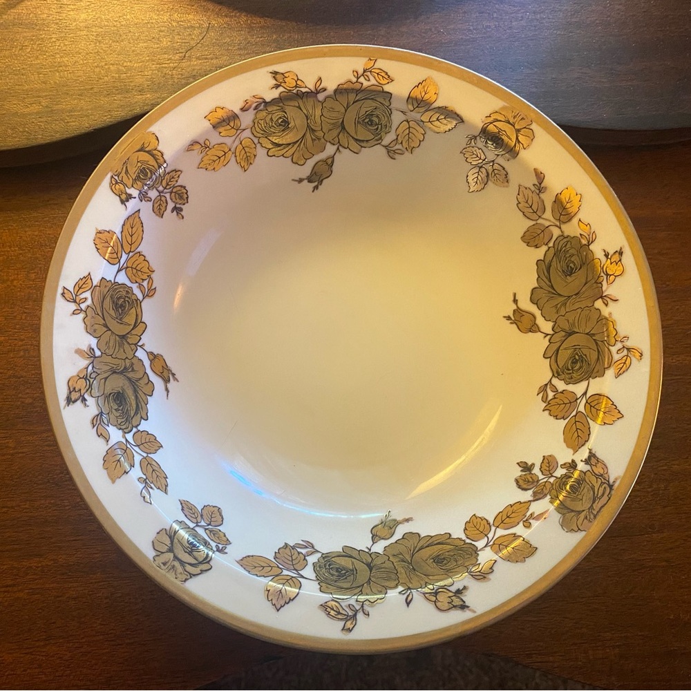 Antique O&EG Floral Gold trim (22-24k) Lg Bowl. Royal Austria